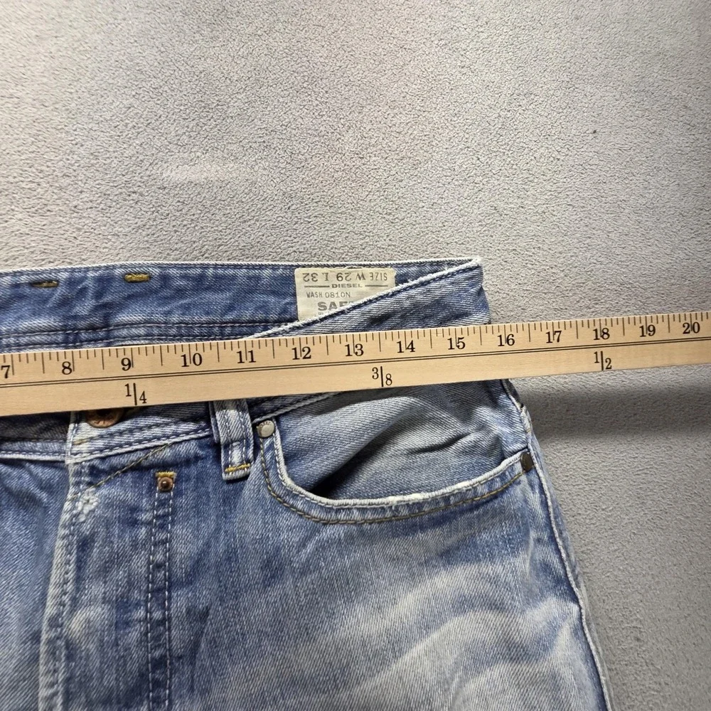 Diesel Jeans Mens 29x32 Blue Safado Regular Slim Straight Altered Hem 0810N